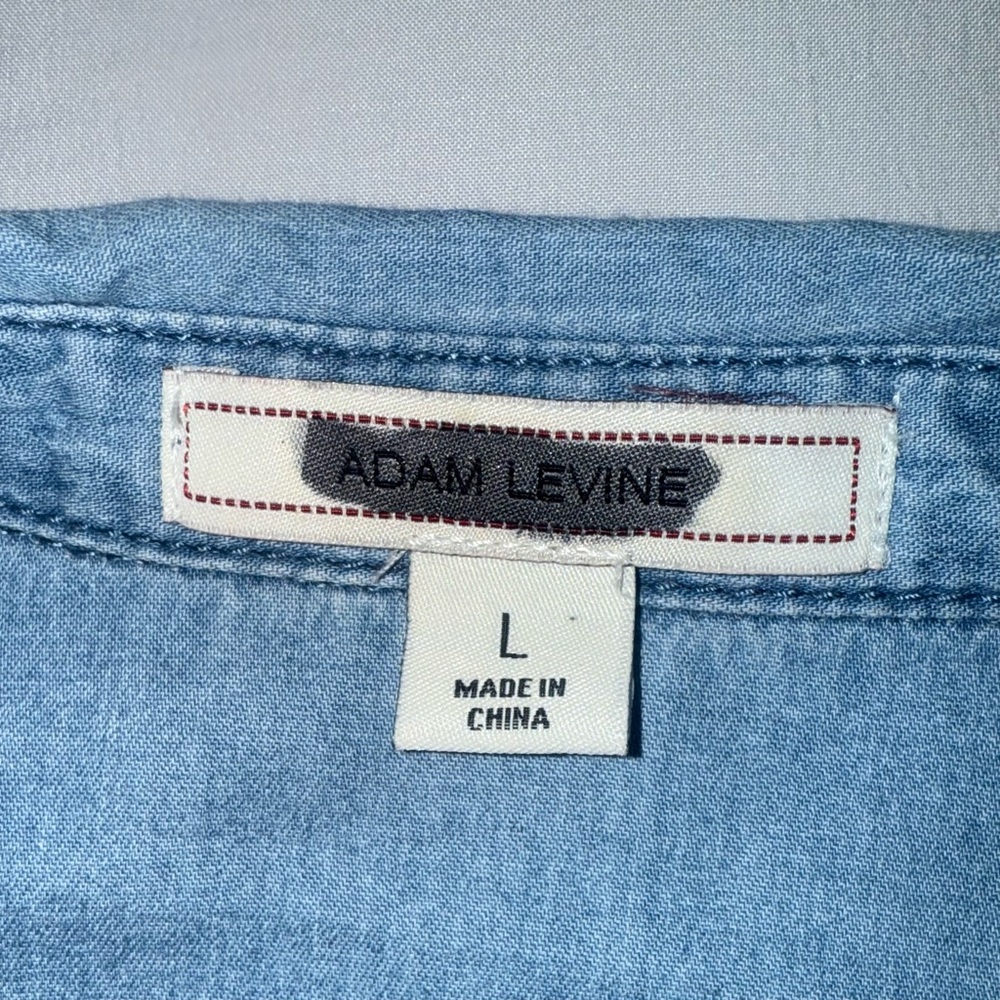 Adam Levine Collection Blue Casual Button Down Shirt - Picture 2 of 3